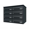 Bank of 8 wall mounted letterboxes - Anthracite grey