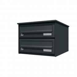 Bank of 2 wall mounted letterboxes - Anthracite grey