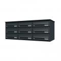 Bank of 9 wall mounted letterboxes - Anthracite grey