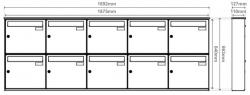 Unit of 10 Anthracite Grey Wall mounted Mailboxes