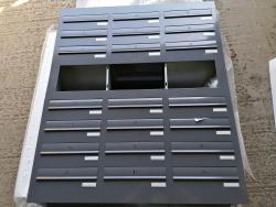 Unit of 27  dark grey Mailboxes- 2 boxes missing and engraved 1to 25-PO5162
