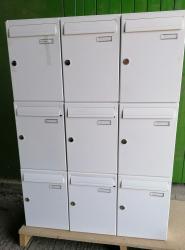 Unit of 9 white mailboxes- with high security locks-2040 no surround