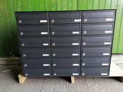 Unit of 18 small black mailboxes-2030
