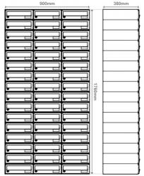 Unit of 48 Anthracite Grey Mailboxes - 2030-1