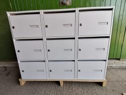 Unit of 9 large white  mailboxes- FORTRESS VERTICAL